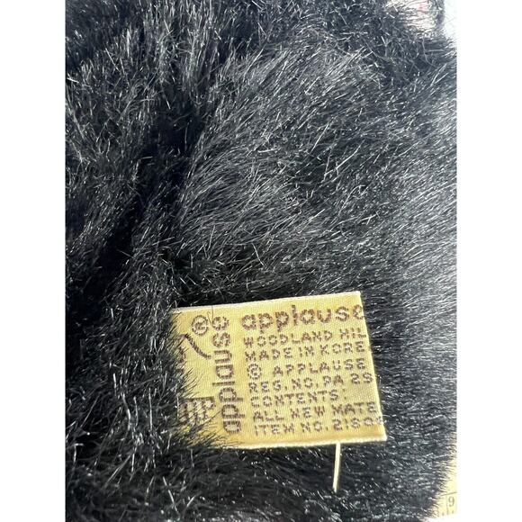 Applause Black Bear Stuffed Animal Zachary 14” Knit Hat Scarf Plush Toy Holiday - Picture 5 of 5